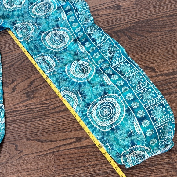 Lotus and Luna Blue Patterned Harem Pants - Size S - Picture 2 of 4